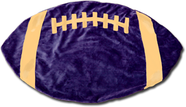 Purple and Gold Football Baby Blanket